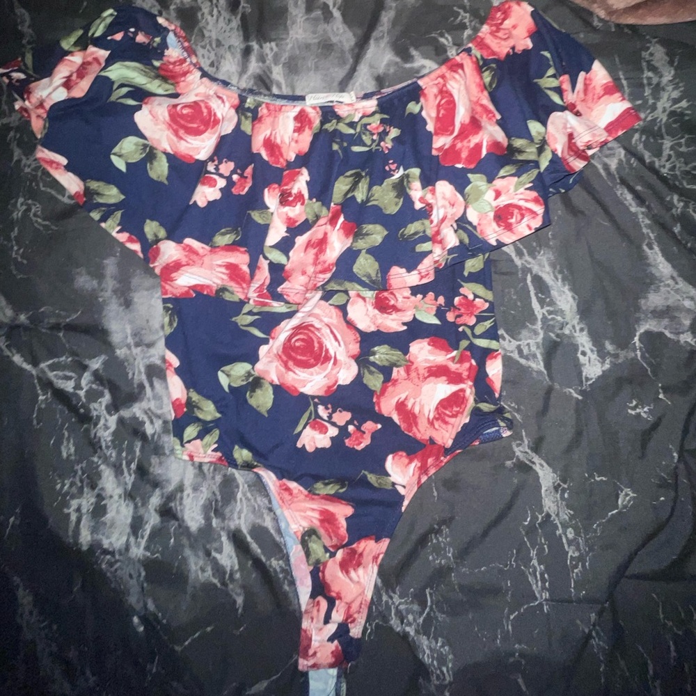 Floral off the shoulder one piece